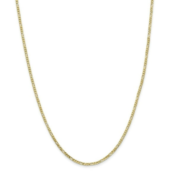 Auriga 10K Yellow Gold 2.2 mm Flat Figaro Chain Necklace for Women 16"