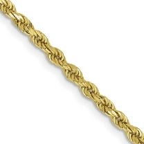 Auriga Fine Jewelry 10K Yellow Gold 2.25 mm Diamond-cut Rope Chain Necklace for Women 16"