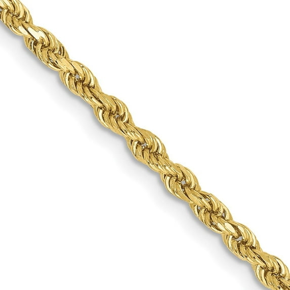 Auriga Fine Jewelry 10K Yellow Gold 2.25 mm Diamond-cut Rope Chain Necklace for Women 28"