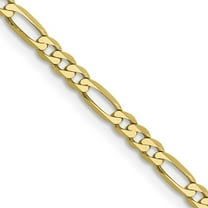 Auriga 10K Yellow Gold 2.75 mm Flat Figaro Chain Necklace for Women 16"