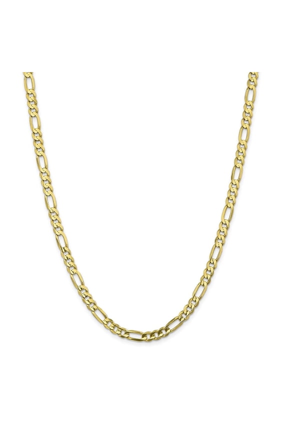 Fine Jewelry 10K Yellow Gold 5.5 mm Concave Open Figaro Chain Necklace for Women 20"