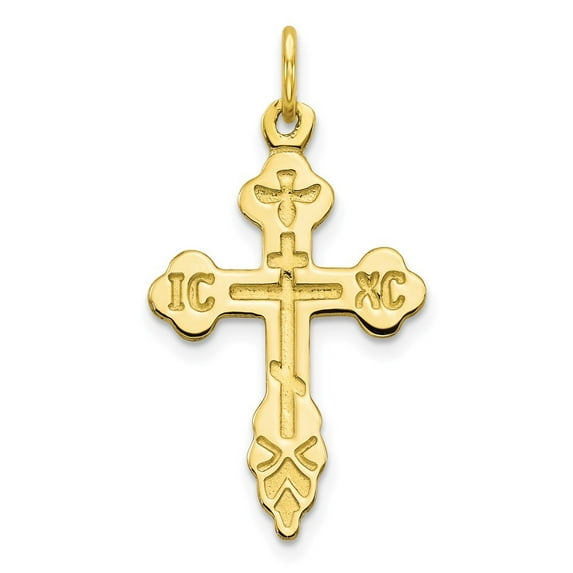 Auriga 10K Yellow Gold Cross Charm Pendant for Women (L-30 mm,W-17 mm)