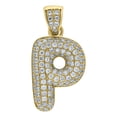 thumbnail image 1 of Auriga 10K Yellow Gold Cubic-Zirconia Bubble Initial Letter P Charm Pendant for Women, 1 of 4