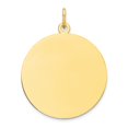 thumbnail image 1 of Auriga Fine Jewelry 10K Yellow Gold Plain .013 Gauge Circular Engravable Disc Charm for Women (L-29 mm,W-22 mm), 1 of 4