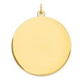 thumbnail image 1 of Auriga 10K Yellow Gold Plain .018 Gauge Circular Engravable Disc Charm for Women (L-38 mm,W-31 mm), 1 of 4