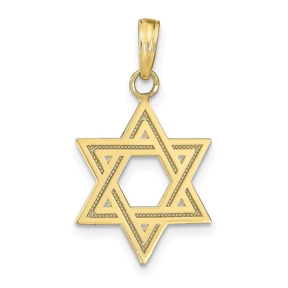 Auriga Fine Jewelry 10K Yellow Gold Satin Star Of David Charm for Women (L-25 mm,W-14 mm)
