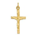 thumbnail image 1 of Auriga Fine Jewelry 10K Yellow Gold Solid Polished Crucifix Cross Pendant for Women (L-32 mm,W-16 mm), 1 of 5