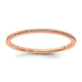 thumbnail image 1 of Auriga Fine Jewelry 10K Rose Gold 1.2mm Twisted Wire Pattern Stackable Band for Women Size- 6.5, 1 of 6