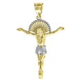 thumbnail image 1 of Auriga 10k Two-Tone Gold Crucifix Religious Charm Pendant for Men, 1 of 3