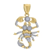 Auriga 10k Two-Tone Gold Cubic Zirconia Zodiac Sign Scorpion Charm Pendant for Women