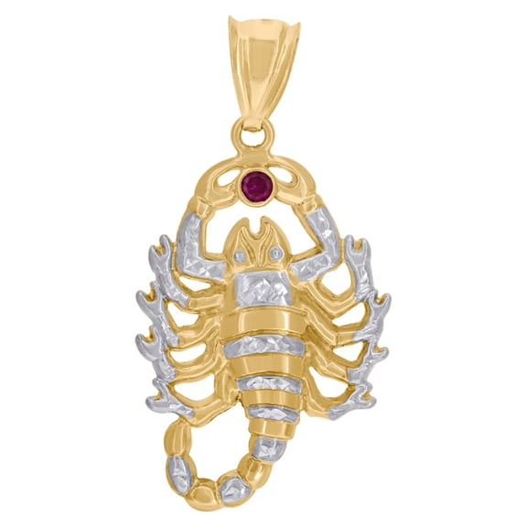Auriga 10k Two-Tone Gold Cubic-Zirconia Zodiac Sign Scorpion Pendant for Men