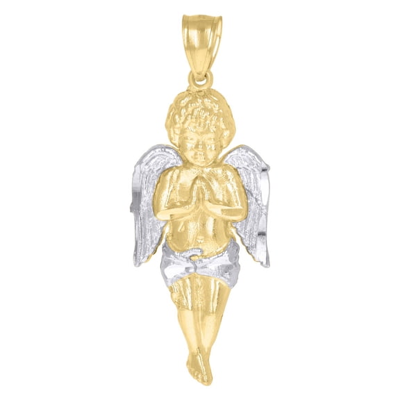 Auriga 10k Two-Tone Gold Cupid Angel Religious Charm Pendant for Women