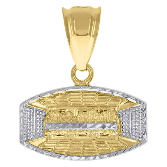 Auriga 10k Two-Tone Gold Last Supper Religious Charm Pendant for Men