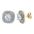 thumbnail image 1 of Auriga 10k Two-Tone Gold Polished Finish Square Push Back Stud Earrings for Women, 1 of 4
