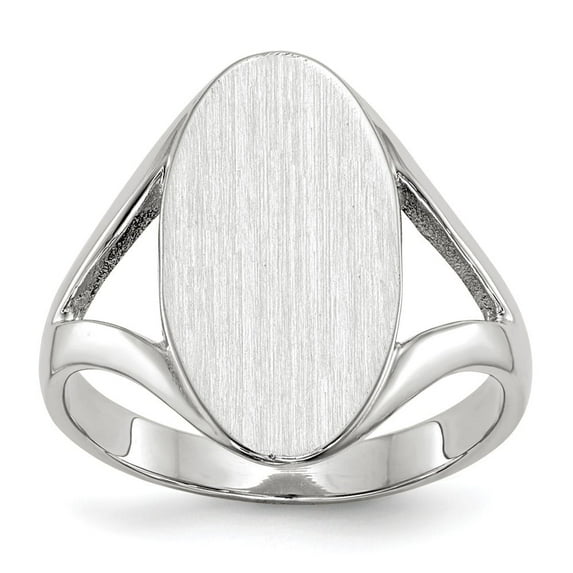Auriga Fine Jewelry 10K White Gold 17.0x9.0mm Closed Back Signet Ring for Women Size 6