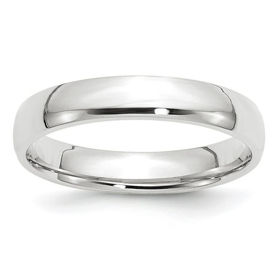 Auriga Fine Jewelry 10K White Gold 4mm Lightweight Comfort Fit Wedding Band for Women Size 7.5