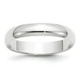 thumbnail image 1 of Auriga Fine Jewelry 10K White Gold 4mm Lightweight Half Round Wedding Band for Women Size 9.5, 1 of 5