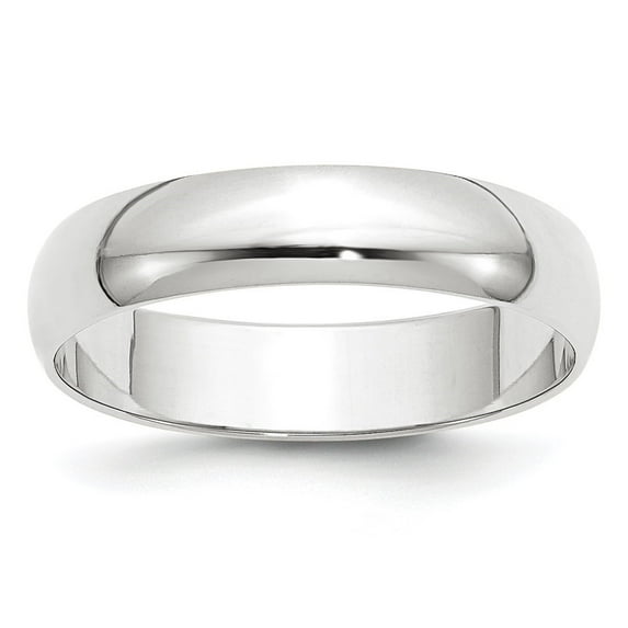 Auriga Fine Jewelry 10K White Gold 5mm Lightweight Half Round Wedding Band for Women Size 5.5