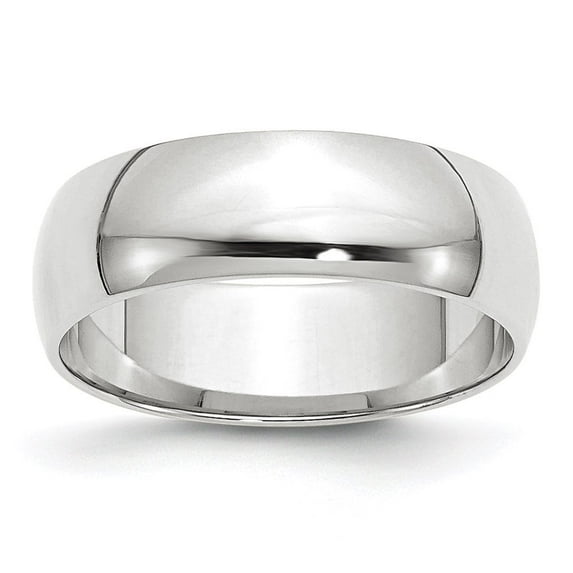 Auriga Fine Jewelry 10K White Gold 6mm Lightweight Half Round Wedding Band for Women Size- 5