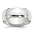 thumbnail image 1 of Auriga Fine Jewelry 10K White Gold 8mm Half Round Wedding Band for Women Size 7, 1 of 5