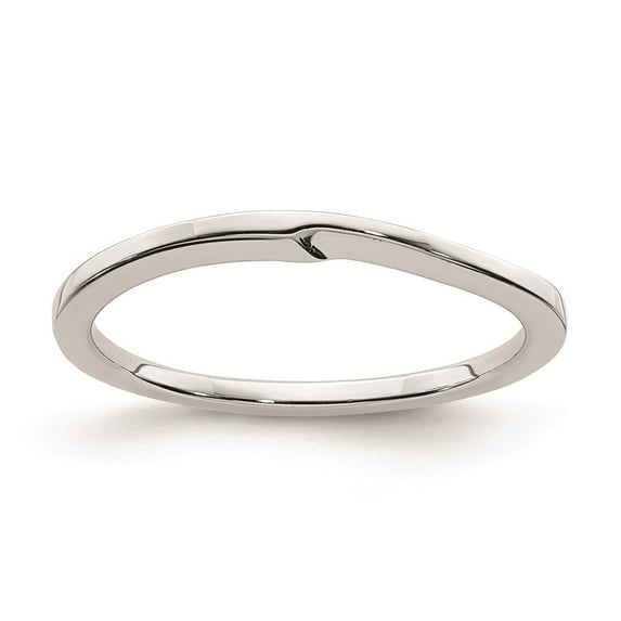 Auriga 10k White Gold Contoured Wedding Band for Women Size- 7