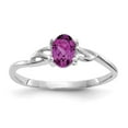 thumbnail image 1 of Auriga 10k White Gold Polished Oval-shaped Genuine Rhodolite Garnet Birthstone Ring for Women Size- 7, 1 of 6