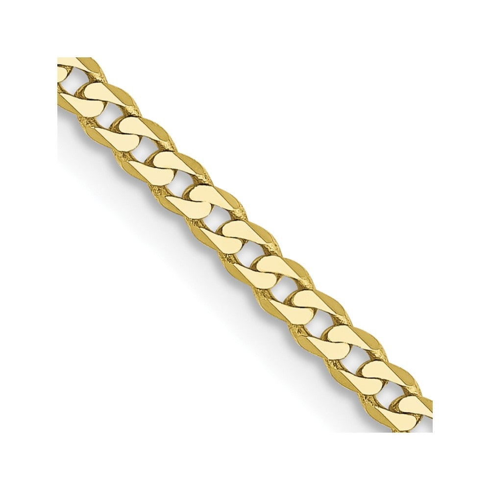 Men's Stainless Steel Gold-Tone 24 Flat Curb Chain Necklace - Mens Necklace  