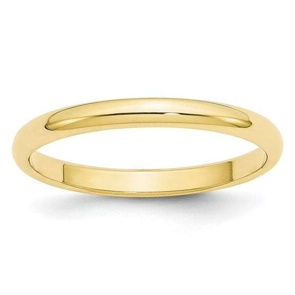 Auriga Fine Jewelry 10K Yellow Gold 2.5mm Half Round Wedding Band for Women Size- 10