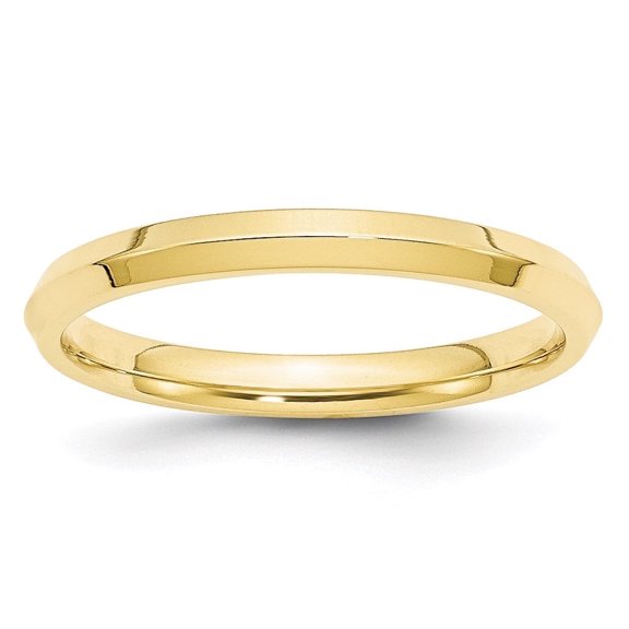 Auriga Fine Jewelry 10K Yellow Gold 2.5mm Knife Edge Comfort Fit Wedding Band for Women Size 6.5