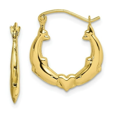 Auriga Fine Jewelry 10K White Gold 1.5mm Endless Hoop Earrings for ...