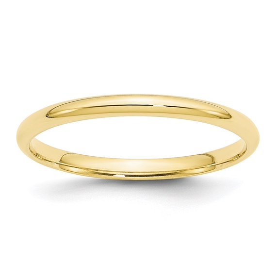 Auriga 10k Yellow Gold 2mm Lightweight Comfort Fit Wedding Band for Women Size- 12