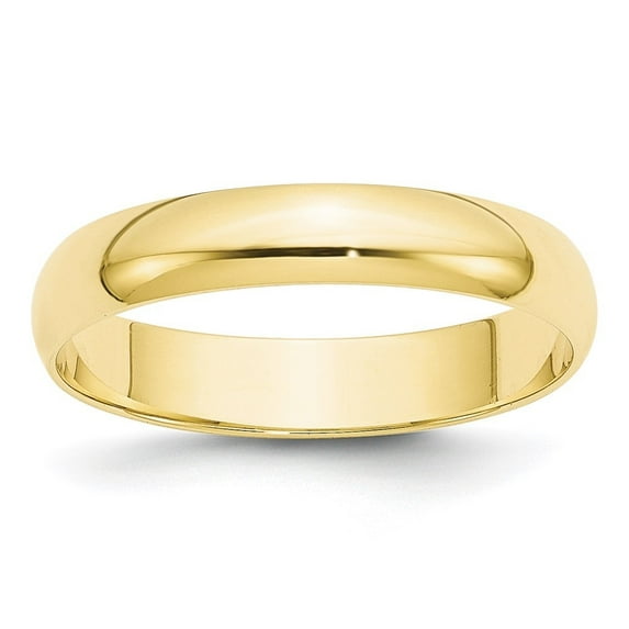 Auriga 10k Yellow Gold 4mm Lightweight Half Round Wedding Band for Women Size- 5