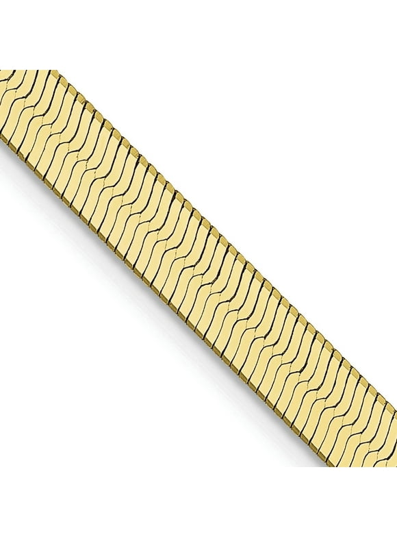 Auriga 10k Yellow Gold 4mm Silky Herringbone Chain Necklace 24inch for Women