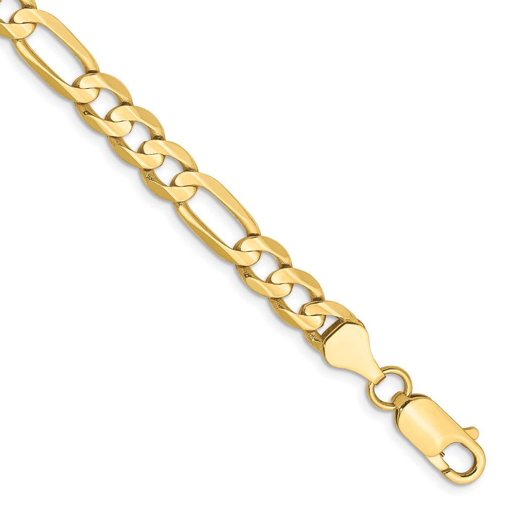 The Black Bow 6mm 14K Yellow Gold Solid Fancy Figaro Chain