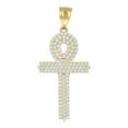 thumbnail image 1 of Auriga 10k Yellow Gold Cubic Zirconia Ankh Cross Religious Charm Pendant for Women, 1 of 5
