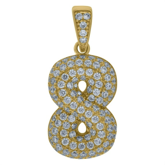 Auriga 10k Yellow Gold Cubic-Zirconia Number 8 Bubble Charm Pendant for Women