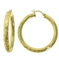thumbnail image 1 of Auriga Fine Jewelry 10K Yellow Gold Diamond-cut 5mm Hinged Huggie Hoop Earrings for Women, 1 of 4