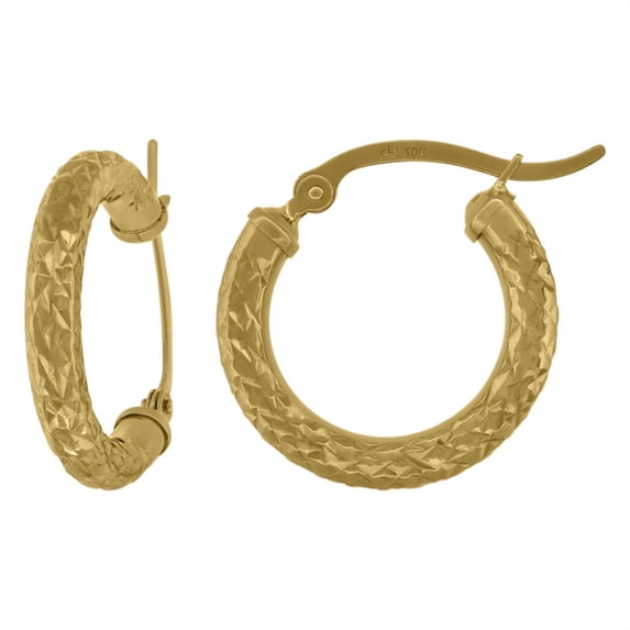 Auriga 10k Yellow Gold Hollow Round Tube Hoop Earrings for Women