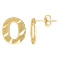 thumbnail image 1 of Auriga 10k Yellow Gold Initials Letter O Stud Earrings for Men, 1 of 3