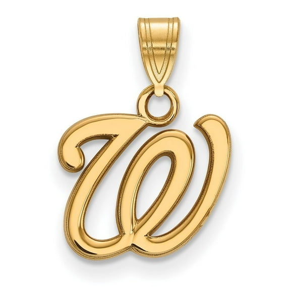 Auriga 10k Yellow Gold Letter W Pendant for Women (L-17 mm, W-13 mm)
