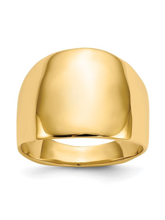 10k Yellow Gold Polished Dome Ring for Women Size- 6.5