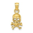 thumbnail image 1 of Auriga Fine Jewelry 10K Yellow Gold Skull and Cross Bones Pendant for Women (L- 19 mm, W- 8 mm), 1 of 6