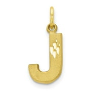 AURIGA Fine Jewelry 10K Yellow Gold Solid Letter J Initial Charm Pendant for Women