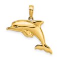 thumbnail image 1 of Auriga 10k Yellow Gold w/Rhodium 3-D Reversible Puffed Dolphin Charm for Women (L-13.02mm, W-21mm), 1 of 6