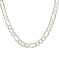 thumbnail image 1 of Auriga 10mm Super Flat Figaro Chain Bracelet 9" in 925 Sterling Silver, 1 of 5