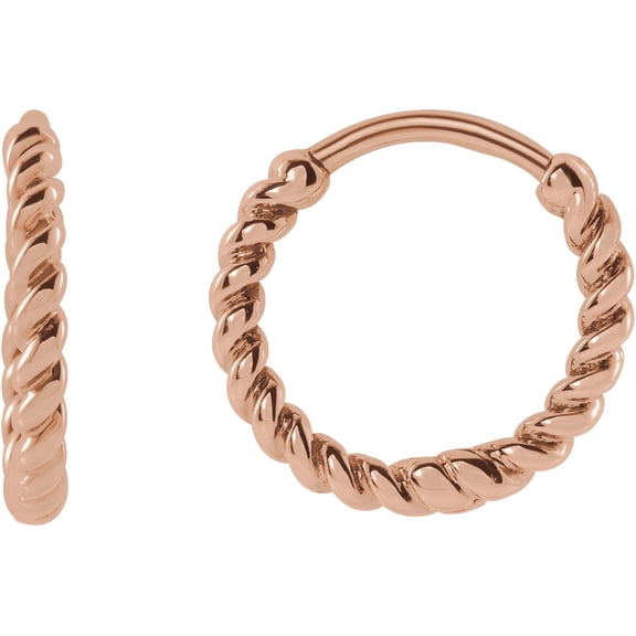 Auriga 14K Rose Gold 11 mm Twisted Rope Huggies for Women