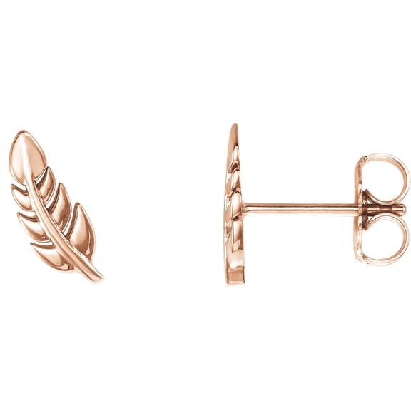Auriga 14K Rose Gold Leaf Earrings for Women