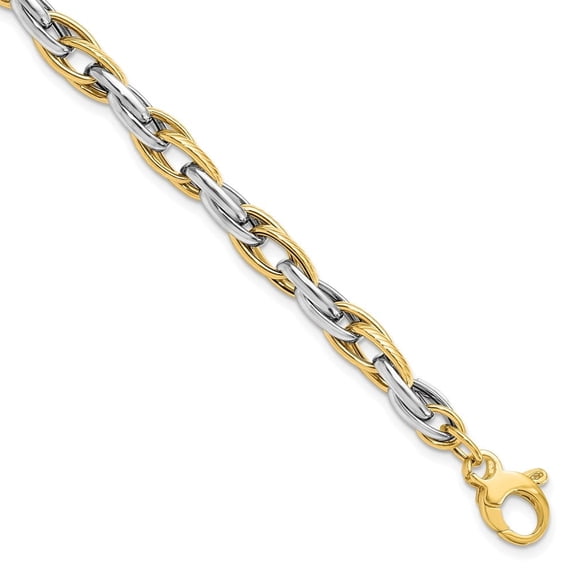 Auriga Fine Jewelry 14K Two-Tone Gold Bracelet 7.5 inch for Women