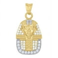 thumbnail image 1 of Auriga 14K Two-Tone Gold Cubic-Zirconia Pharaoh Egyptian Charm Pendant For Men, 1 of 1