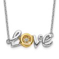 thumbnail image 1 of Auriga 14K Two-tone 1.8 mm LOVE Moving Diamond 18in Necklace for Women 18", 1 of 4
